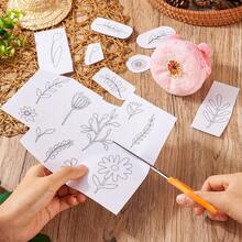 2pcs Wild Flower Floral Water-Soluble Embroidery Stickers, Self-Adhesive Non-Woven Fabric, Suitable For Beginners DIY Handcraft Decoration On Clothes, Bags, Hats - 2ST-b - View 5