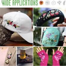 2pcs Wild Flower Floral Water-Soluble Embroidery Stickers, Self-Adhesive Non-Woven Fabric, Suitable For Beginners DIY Handcraft Decoration On Clothes, Bags, Hats - 2ST-b - View 12