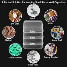 6/12pcs Mini Sticker Storage Boxes, Transparent Plastic Bead Storage Boxes, Suitable For Collecting Small Items, Beads, Jewelry, Business Cards, Game Accessories, Crafts, School Supplies, Ideal For Back To School, Christmas, Halloween And More Occasions - Trong suốt - Xem 10