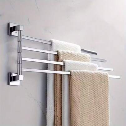 180 Degree Rotating Stainless Steel Towel Rack, Bathroom Towel Bar Holder