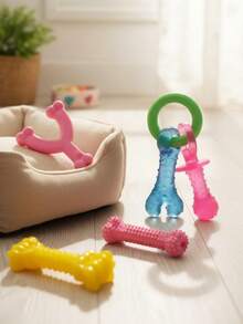 Nylabone New Puppy Chew Toy Bundle, Toys For Teething Puppies, Chicken & Bacon Flavors, Pink, X-Small - Up To 15 Lbs, 4 Pack,11852167 - Màu Hồng  Dưa hấu - Xem 1