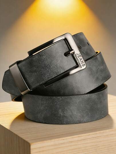 1pc Men's Wide Stitching Alloy Buckle Belt For Jeans And Trousers - Simple And Cool Sports Play Belt For Daily Decoration