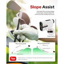 Golf Rangefinder with Slope 1300 Yards Laser Range Finder Golf 7.5X Magnification Flag Pole Locking Vibration Rechargeable Range Finders with Magnet Golf Accessories for Men Women Sightflag GF1 - Gris - Ver 5