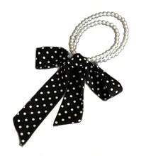 French Retro Pearl Scarf Necklace, Elegant Niche Collarbone Chain, Women Hair Tie, Bag Ribbon - Multicolor - View 8