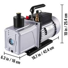Vacuum Pump 12CFM 1 Horsepower Single Stage Air Conditioning Vacuum Pump 110V 5PA Ultimate Vacuum Refrigerant HVAC Air Tool Rotary Vane Vacuum Pump For Automobile Vacuum Evacuation - Black - View 10