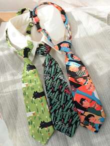 Corbata de clip con diseño de dibujos animados de moda, versátil para que los jóvenes combinen con camisas, unisex - Multicolor - Ver 3