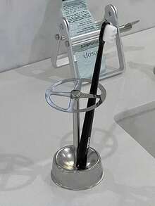 4 In 1 Toothbrush Holder Set With Self-Adhesive, Wall Mounted Toothbrush Organizer, Easy Installation Space-Saving Bathroom Accessory Home Bathroom Decor Fall Decor Back To School - Multicolor - View 2