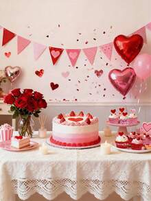 心形纸杯蛋糕衬垫，一次性松饼烘焙杯，适用于情人节、婚礼、生日、万圣节、圣诞派对 - 彩色 - 查看 6