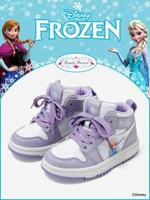 Disney 1 Pair Children's Sneakers, Including Princess, Anna Princess, And Arendelle Princess Sneakers, Suitable For Daily, Holiday Sports And Outdoor Wear. Comfortable, Non-Slip, Durable And Breathable Soles. - Purple - View 1