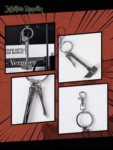 1个 Crunchyroll 官方授权的咒术回战武器合金钥匙扣，设计精美，动漫周边，送给朋友、家人、粉丝的生日、圣诞节、新年、情人节礼物 - 多色1 - 查看 6