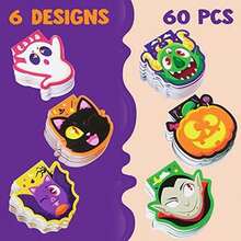 JOYIN - Juego de 60 minilicultores de notas de Halloween (6 diseños), bloc de notas de personajes espeluznantes de Halloween, suministros de fiesta de Halloween, - / - Ver 2