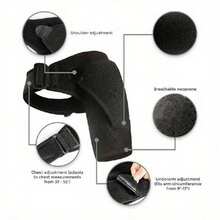 Adjustable Shoulder Sleeve Support Strap For Shoulder Sleeve Care, Black Compression Sleeve With Extra Pressure Pad - Black - View 5