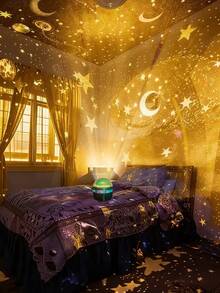 Aurora Projector Starlight Lamp, USB-Powered And Plug-And-Play, LED Northern Lights Interstellar Galaxy Night Light,  One-Click To Start A Dreamy Light Show! Transform Your Ceiling Into A Dazzling Universe. Whether It's The Starry Sky During Camping, The Romantic Atmosphere At Weddings, The Dynamic Lights At Parties, Or A Warm Gift For Christmas, It Can Handle Them All Perfectly! Compact And Portable, It Doesn't Take Up Much Space. Immerse Yourself In The Magic Of Light Anytime, Anywhere, And Add A Touch Of Dreamy Ritual To Your Life~Romantic Atmosphere For Bedroom & Living Room Decor, Ideal Gift For Christmas, Valentine'S Day, Weddings & Birthdays, Romantic Ambiance Creator|Modern Decor Item|Durable Construction, Lamp - 多色光 - 查看 1