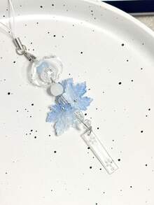 1 pieza "Invierno Frío" Cordón de identificación hecho a mano con cuentas azules CCD, Encantador estilo Ins Charm para correa de teléfono de chica - Celeste - Ver 5