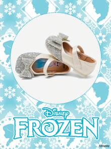 Disney 1 Pair Licensed Princess Shoes, Suitable For Daily And Holiday Outdoor Wear, Comfortable, Non-Slip, Breathable (Children Flat Shoes, Girls Shoes, Princess Shoes, Queen Shoes) - Beige - View 2