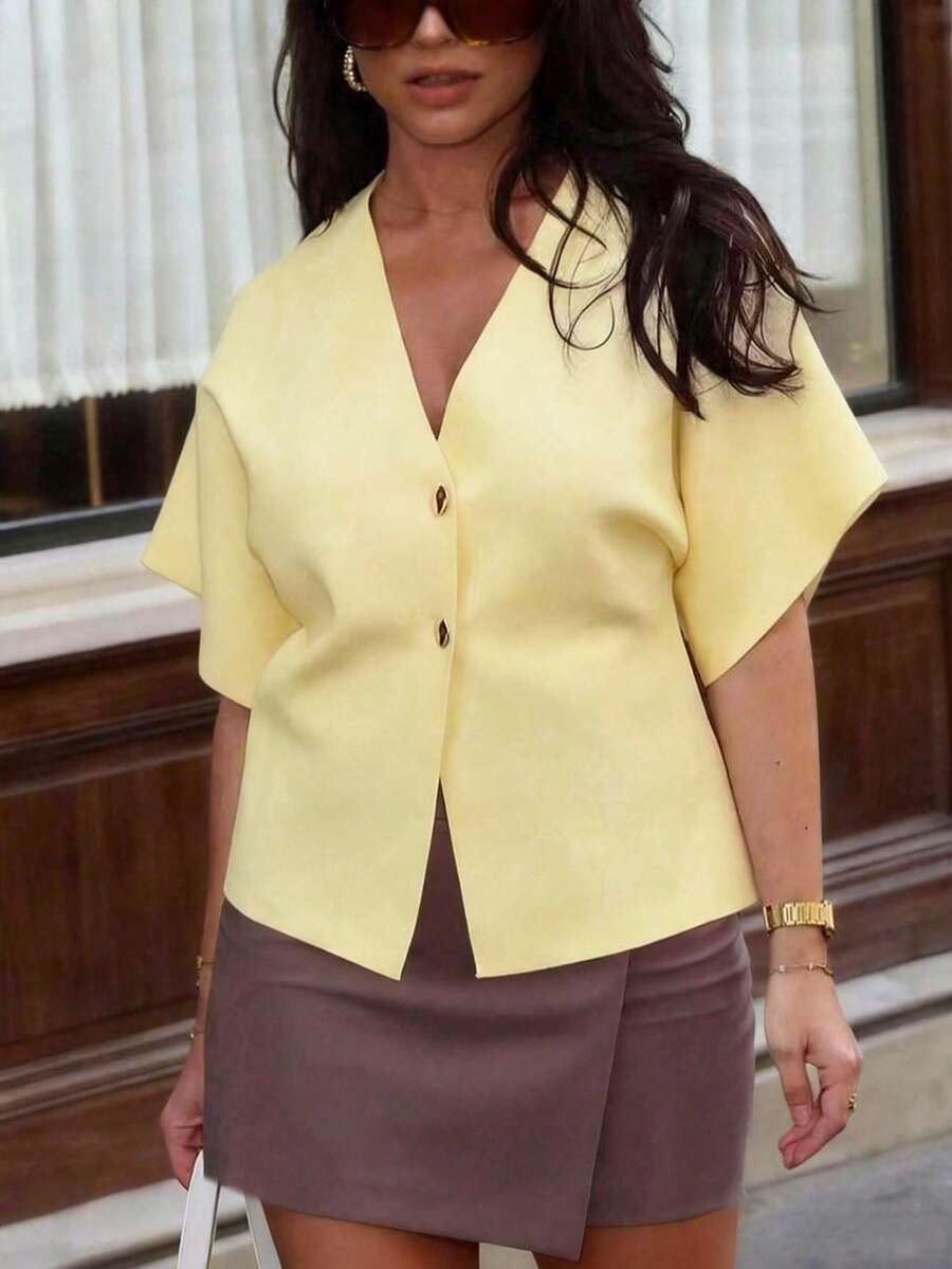 女士简约优雅通勤都市时尚蝙蝠袖开衫，春夏款