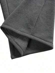 Men's Fashion Pocketed Wide Leg Loose Casual Sweatpants - Dark Grey - View 8