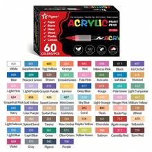 288/240/168/120/72/60/48/36/24/12/8色直涂式丙烯颜料马克笔套装，适用于绘画、插画、手工制作、涂色书及其他DIY项目，可在纸张、布料、木材、石头、塑料、玻璃、陶瓷、南瓜等材质上进行创作。是学生和成人的理想礼物，也是感恩节、万圣节和圣诞节的完美之选。 - 彩色 - 查看 26