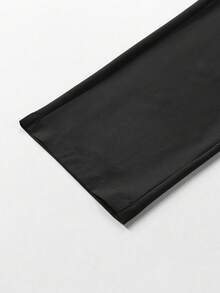 1件装男士直筒字母印花拉链口袋休闲运动裤，夏季 - 黑色 - 查看 8