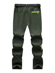 AHTELB Men's Spring Autumn Cargo Pants, Outdoor Hiking Windproof Waterproof Tactical Trousers, Straight Leg Casual Pants - Army Green - View 4