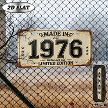 2D Plane - [2D Plane] 1 Vintage Metal Aluminum Sign Decoration |   2D Panel, Manufactured In 1976, 12'' * 6'', Vintage Home Decor, Suitable For Living Room, Entrance, Home Office, Porch, Patio, Garden, Birthday Gift For Those Born In 1976, For Decorative Purposes Only - Style 1 - View 8