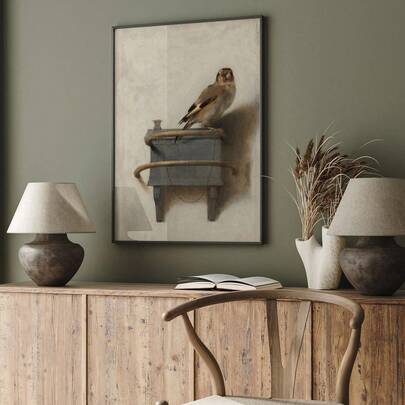 1pc Frameless Wall Art Poster,Goldfinch By Carel Fabritius Poster, Wall Art, Poster Print, Wall Decor, Art Prints, Dutch Golden, Bird Painting, Art Print, Nature Decor, Bedroom Decoration,Home Decor,Room Decoration Posters,Bathroom Accessories,Posters For Bedroom,Birthday Woman