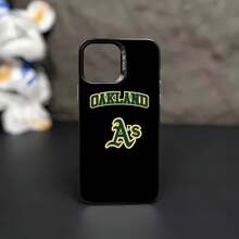 Funda para teléfono con el logotipo de Oakland Athletics Compatible con fundas para teléfonos ,  17,  16 Pro Max,  15 Pro Max,  13 y  12 Brinda protección contra golpes y caídas Un gran regalo para fanáticos de los deportes y amantes del béisbol - Negro - Ver 2