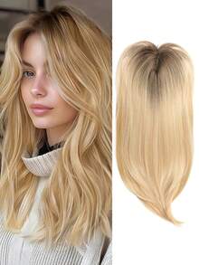 22英寸直发接发片，优雅的18-22英寸直发接发片，采用高温丝材质，由浅棕色渐变至黑色，适合中年女性，佩戴方便，是理想的圣诞礼物。 - 彩色 - 查看 15