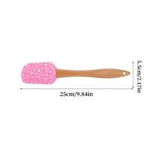 Bộ 1/3 thìa silicon cán gỗ, thích hợp dùng để làm bánh, trộn bơ và mứt, và làm dụng cụ làm bánh. - Nhiều màu - Xem 12