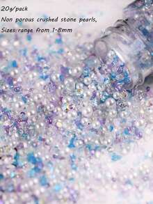 Serie azul Edición limitada de la atmósfera Estilo Ins Cuentas de arroz de vidrio Cuentas dispersas Pulsera y collar hechos a mano DIY a juego - Multicolor - Ver 33