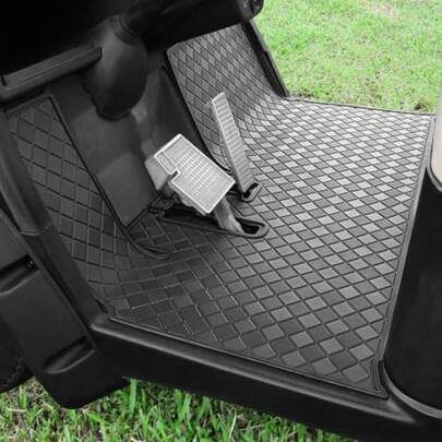 Golf Cart Floor Liner Mat 8mm Thick Rubber Full Coverage Only Fit for 2007-2016  Drive Gen1 G29 YDR Adventurer Carts Diamond Deluxe Non-Slip Front Feet Mat Replacement - Black Trim