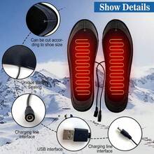 USB-Powered, Trimmable Electric Heated Insoles For Men And Women, Providing Foot Heating And Massage - Multicolor - View 4