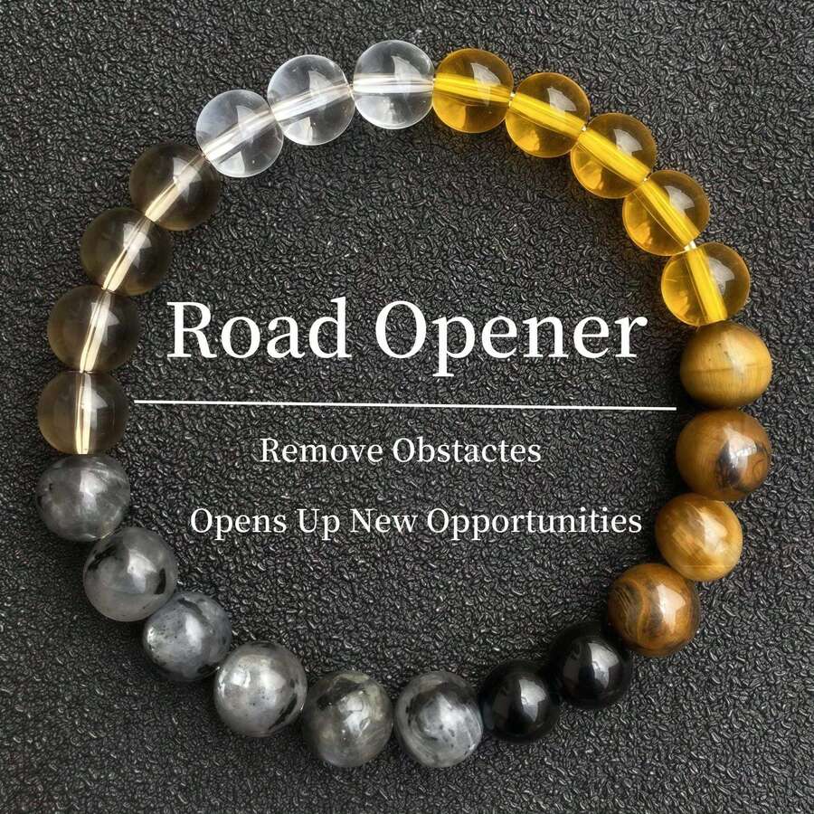 天然黄虎眼石黄水晶招财幸运手链，男女皆宜，寓意吉祥如意，馈赠佳品。 - 黃色 - 查看 1