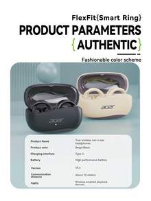 Tai nghe Bluetooth Acer OHR555 thiết kế kẹp tai OWS không nhét tai, có móc treo tai, kèm hộp sạc 300mAh, bass mạnh, đàm thoại chống ồn, tương thích với điện thoại hệ điều hành iOS/Android - Một cỡ - Xem 11
