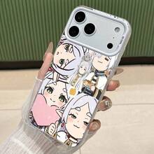 Bonita funda para teléfono con personaje de anime compatible con Samsung  17,  16 Pro Max,  15 Pro Max,  13 y  12. Diseño plateado premium hecho de material de TPU que brinda protección contra golpes y caídas. Un regalo perfecto para familiares, amigos, seres queridos, novios, novias y aniversarios. - Plateado - Ver 2