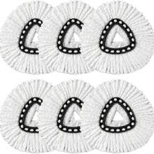 Mop Replacement Heads Compatible With O-Cedar EasyWring Spin Mops 6 Pack-Washable Microfiber Spin Head Refills-Easy Cleaning Mop Head Replacement - A - 查看 1