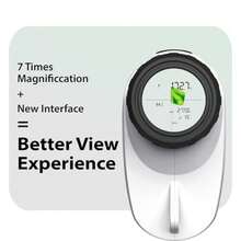 Gogogo Sport Vpro GS24 Golf and Hunting Laser Rangefinder 7X Magnification 1200 Yard Distance Measuring Range Finder with High-Precision Flag Pole Locking Vibration Function Slope Mode Continuous Scan - Blanco - Ver 4