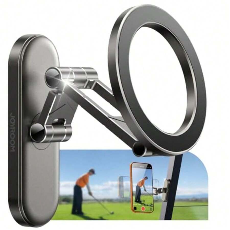 Upgraded Magnetic Golf Cart Phone Holder [Tri-fold+All Alloy] Golf Gifts for Men Women Him Golf Cart Accessories 2025 Stocking Stuffers Compatible with MagSafe  17-12 Fits EZGO Club Car - Negro - Ver 1