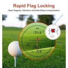 Golf Rangefinder with Slope and Pin Lock Vibration 1000YD Golf Range Finder 6X Magnification and HD LCD Rechargeable with Magnetic Stripe Laser Range Finder for Golf - En blanco y negro - Ver 6