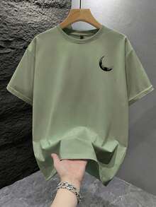 GRDR Men's Fashionable Printed Loose Short Sleeve T-Shirt | Exquisite Design | Summer Essential | Easy To Match, Showcasing Your Style - Mint Green - View 3