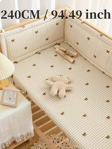 1件装一体式婴儿床围栏，新生儿舒缓防撞软垫床护栏，儿童床护栏，婴儿床围栏和防撞布套，保护宝宝头部免受碰撞，婴儿防撞垫 - 彩色 - 查看 13