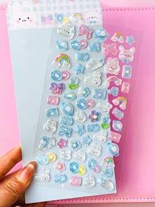 3D可爱贴纸手机壳装饰浮雕水晶趣味卡通贴纸，适用于杯子、文具盒、桌面装饰 - 新款3D仙鹤水晶贴纸 - 可爱飞鼠古风贴纸装饰 - 非常适合家居装饰、派对装饰、生日礼物 - 彩色 - 查看 10