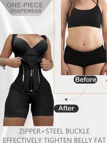 Women's Faja Moldeadoras Colombianas Lace Overlay With Non-Slip Silicone | High-Elasticity Corset Bodysuit With Firm Compression & Adjustable Straps, Strong Shapewear Bodysuit For Workouts & Social Gatherings - 黑色 - 查看 7