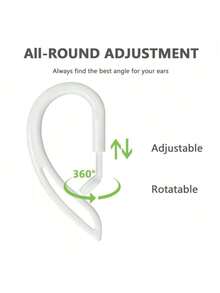 360° Rotatable Multi-Dimensional Adjustable Soft Silicone Universal Bluetooth Headphone Hook, Anti-Slip Sports Clip Replacement, Transparent - Multicolor - View 2