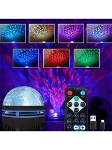 1pc USB Ripple Projection Lamp, 7 Color Changing, Suitable For Bedroom, Adult Game Room, Home Theater, Room Decor, Valentine's Day Gift, Camping, Wedding Decoration Gifts Birthday Graduation Christmas Decorations Home Christmas Gifts Christmas Decor - Multicolor - View 8