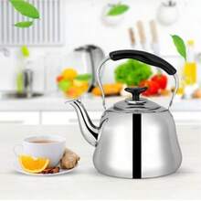 Stainless Steel Whistling Tea Kettle - Mirror Polished, Foldable Handle, Fast Boiling, 1L-6L Capacity, Suitable For Home And Restaurant Use - Silver - View 4