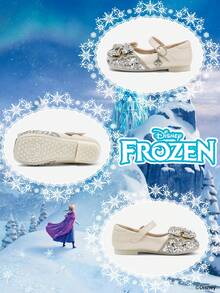 Disney 1 Pair Licensed Princess Shoes, Suitable For Daily And Outdoor Wear, Comfortable, Non-Slip, Breathable (Children Flat Shoes, Girls Shoes, Princess Shoes, Queen Shoes) - Beige - View 4