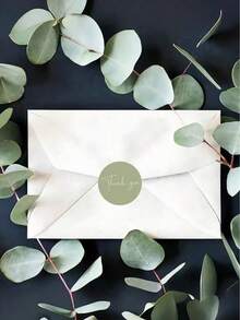 500张/卷 波西米亚风自粘“谢谢”标签，圆形封口贴纸，适用于商务、婚礼、生日、婴儿派对用品、信封和礼品包装，多种颜色可选 - 彩色 - 查看 3