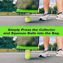 Lightweight Tennis Ball Hopper Holds 50+ Tennis Balls or 40+ Pickleballs Durable and Portable Adjustable Tennis Ball Picker Great for Hard Court Clay Grass Car Trunk - Amarillo - Ver 4