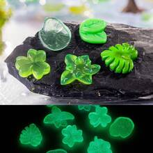 24片微景观叶子荷叶四叶草夜光膏胶手工DIY珠宝配件树脂贴片材料 - 彩色 - 查看 9